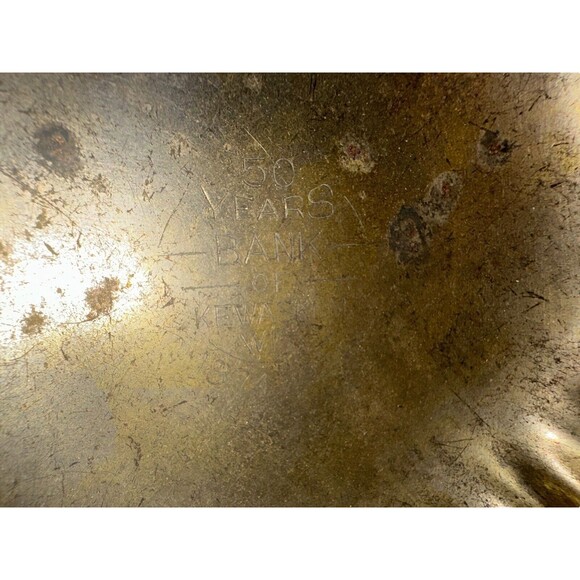 1924 ESG Quadruple Plate 24K Gold Lined 50 Years Bank of Kewaskum Crinkle Bowls - Picture 10 of 13